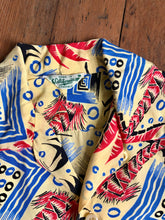 Load image into Gallery viewer, vintage 1940s novelty print Hawaiian rayon shirt