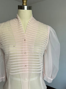 vintage 1950s sheer pink blouse {xs/s}