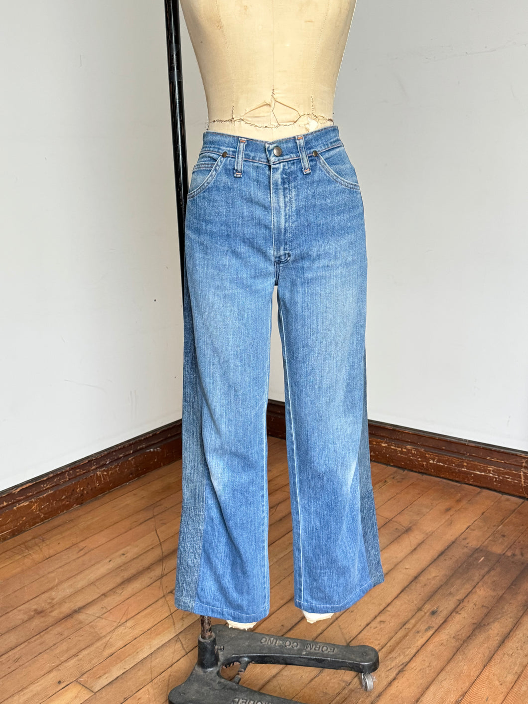 vintage 1960s 70s altered Wrangler denim jeans