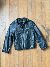 Load image into Gallery viewer, vintage 1960s black leather biker jacket