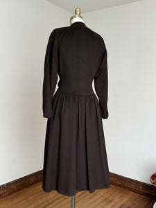 vintage 1940s brown wool princess coat {s}