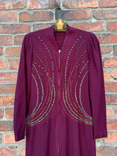 Load image into Gallery viewer, vintage 1930s rhinestone wool dressing gown {xs}