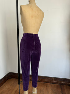 vintage 1950s purple velvet pants {xs}