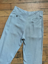 Load image into Gallery viewer, vintage 1950s blue rayon slacks 32&quot; waist