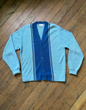 Load image into Gallery viewer, vintage 1960s blue two tone orlon cardigan