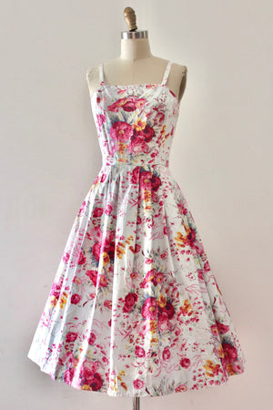 vintage 1950s floral sun dress