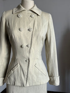 vintage 1940s cream wool suit {xxs}