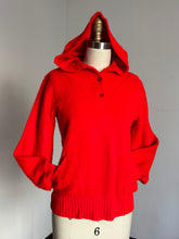 Load image into Gallery viewer, vintage 1960s faux mohair red sweatshirt sweater {s}