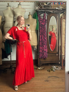 vintage 1940s red gown set {m}