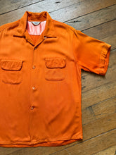 Load image into Gallery viewer, vintage 1950s orange rayon shirt