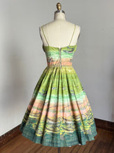 Load image into Gallery viewer, vintage 1950s novelty sailboat sun dress {xs}