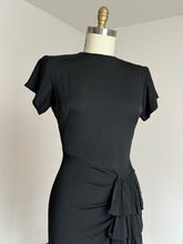 Load image into Gallery viewer, vintage 1940s black rayon dress {m}