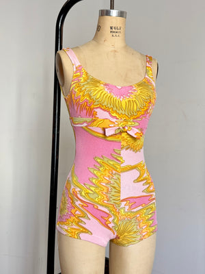 vintage 1960s pink swimsuit {xs-s}