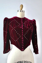 Load image into Gallery viewer, vintage 1930s velvet rhinestone jacket