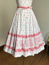 Load image into Gallery viewer, vintage 1950s pineapple print cotton sun dress {xs-m}