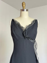 Load image into Gallery viewer, vintage 1960s black cocktail dress {s}