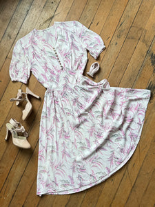 vintage 1940s novelty pink rayon dress {xs/s}