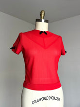 Load image into Gallery viewer, vintage 1950s sheer red blouse {s/m}