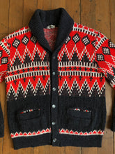 Load image into Gallery viewer, vintage 1950s 60s shawl collar cardigan sweater