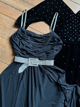 Load image into Gallery viewer, vintage 1970s black jersey dress {xs-m}