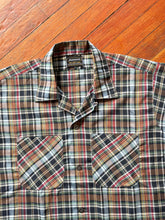 Load image into Gallery viewer, vintage 1960s plaid short sleeve button up shirt - loop collar