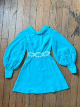 Load image into Gallery viewer, vintage 1960s blue baby doll mini dress {xxs}