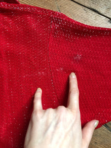 vintage 1950s red lurex shimmer shirt