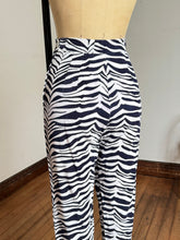 Load image into Gallery viewer, vintage 1960s zebra striped corduroy pants  {xs/s}