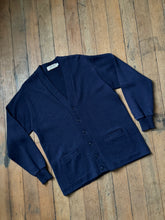 Load image into Gallery viewer, vintage 1950s 60s navy letterman sweater