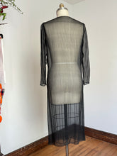 Load image into Gallery viewer, vintage 1920s black sheer silk dress {m}