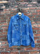 Load image into Gallery viewer, vintage 1970s denim patchwork shirt