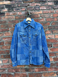 vintage 1970s denim patchwork shirt