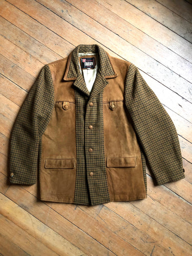 vintage 1950s Hollywood leisure jacket wool houndstooth