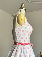 Load image into Gallery viewer, vintage 1950s pineapple print cotton sun dress {xs-m}
