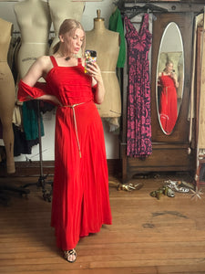 vintage 1940s red gown set {m}