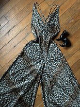 Load image into Gallery viewer, vintage 1970s Vanity Fair leopard jumpsuit {xs/s}