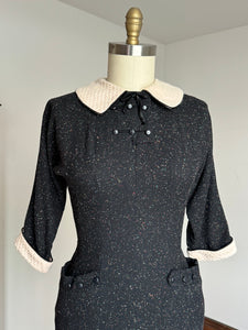 vintage 1950s flecked wool dress {s}