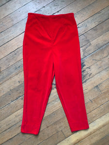 vintage 1950s red velvet pants {s}