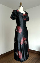 Load image into Gallery viewer, vintage 1940s novelty fan dress {xs}