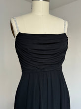 Load image into Gallery viewer, vintage 1970s black jersey dress {xs-m}