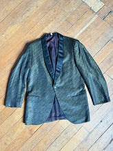 Load image into Gallery viewer, vintage 1950s shimmery satin brocade tuxedo jacket