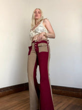 Load image into Gallery viewer, vintage 1960s 70s color block flared pants