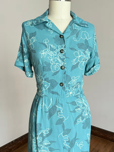 vintage 1940s floral rayon dress {XL/1X}
