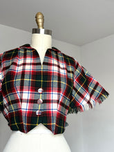 Load image into Gallery viewer, vintage 1940s 50s plaid cape {m}