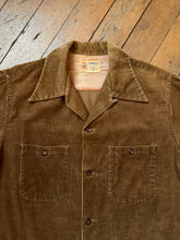 Load image into Gallery viewer, vintage 1950s brown corduroy long sleeve shirt