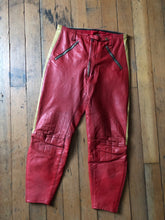 Load image into Gallery viewer, vintage 1970s Kawasaki motorcycle leather riding outfit jacket and pants