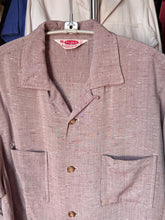 Load image into Gallery viewer, vintage 1950s flecked rayon long sleeve shirt loop collar