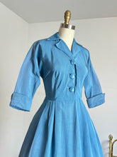 Load image into Gallery viewer, vintage 1950s blue party dress {s} as-is