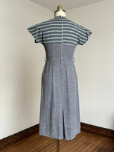 Load image into Gallery viewer, vintage 1950s grey multi-tone dress {m}