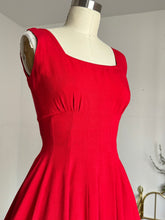 Load image into Gallery viewer, vintage 1950s red Jonathan Logan pinafore dress {xs}